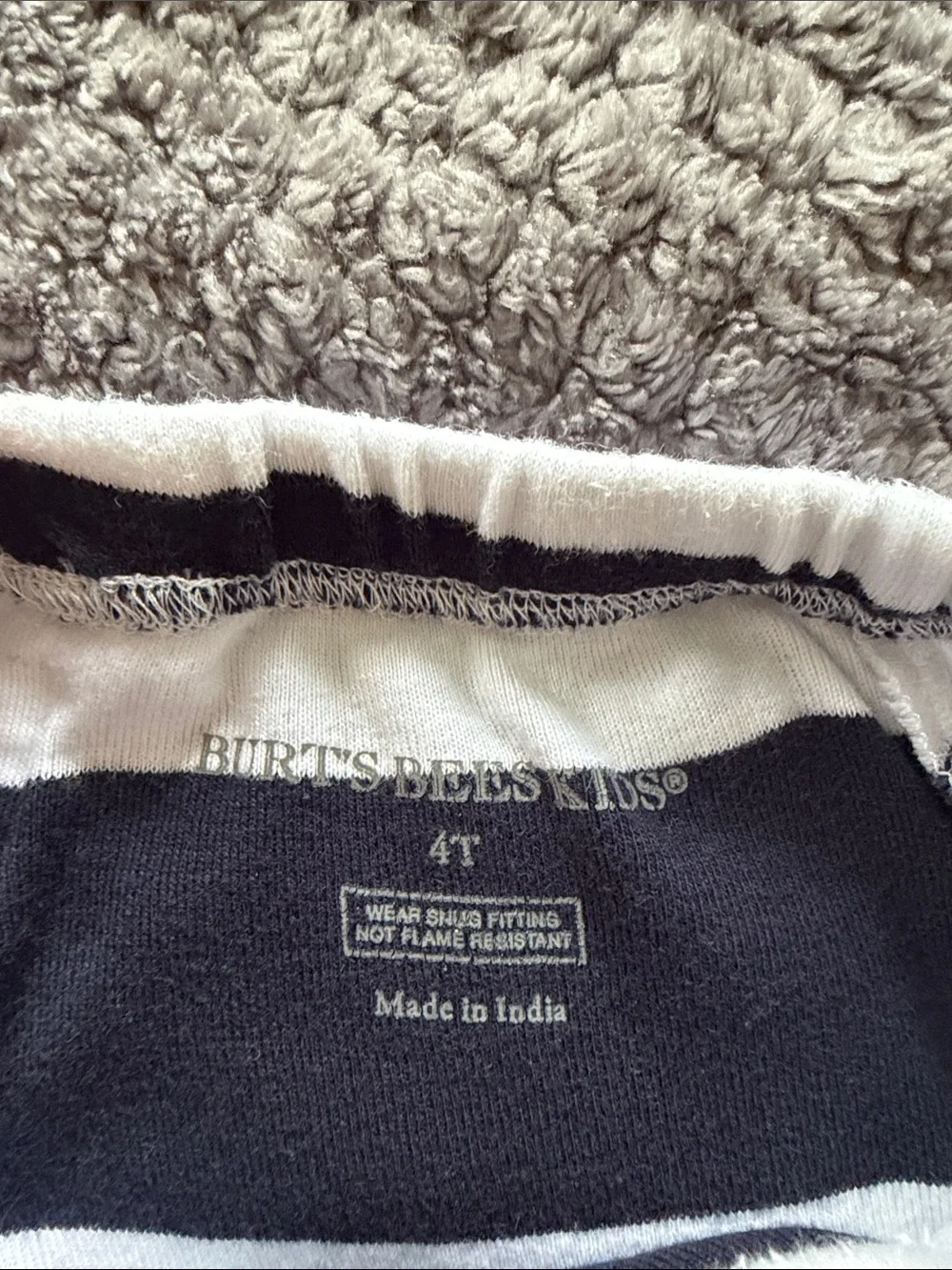 Burt’s Bees Kids Navy and White Striped Pajama Set